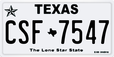 TX license plate CSF7547