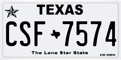 TX license plate CSF7574