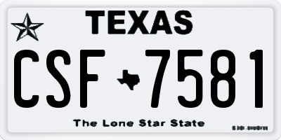 TX license plate CSF7581