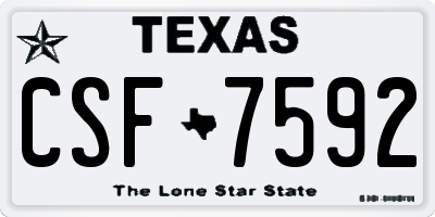 TX license plate CSF7592