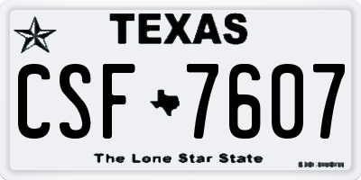 TX license plate CSF7607