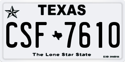 TX license plate CSF7610
