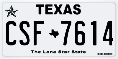 TX license plate CSF7614