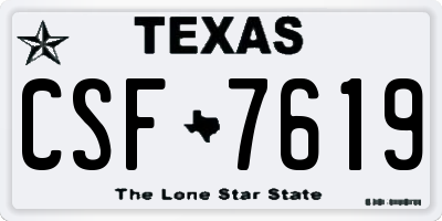 TX license plate CSF7619