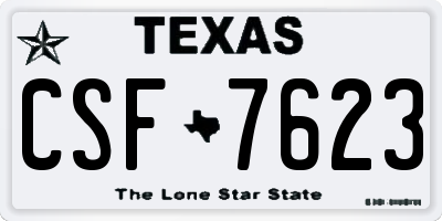 TX license plate CSF7623