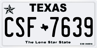 TX license plate CSF7639