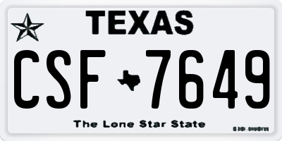 TX license plate CSF7649