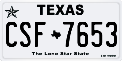 TX license plate CSF7653
