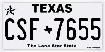 TX license plate CSF7655