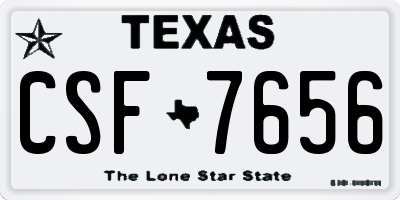 TX license plate CSF7656