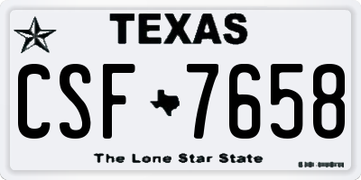 TX license plate CSF7658