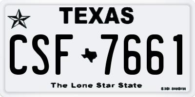 TX license plate CSF7661