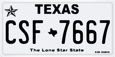 TX license plate CSF7667