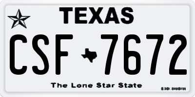 TX license plate CSF7672