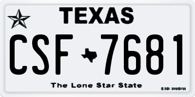 TX license plate CSF7681