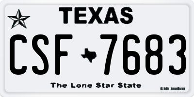 TX license plate CSF7683
