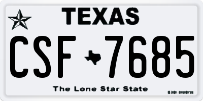 TX license plate CSF7685