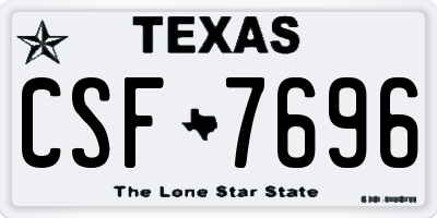 TX license plate CSF7696