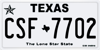 TX license plate CSF7702