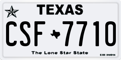 TX license plate CSF7710