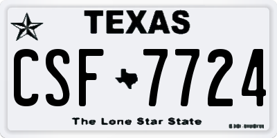 TX license plate CSF7724