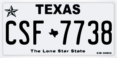 TX license plate CSF7738