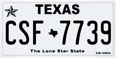 TX license plate CSF7739