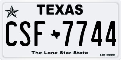 TX license plate CSF7744