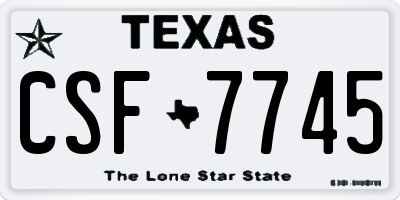 TX license plate CSF7745