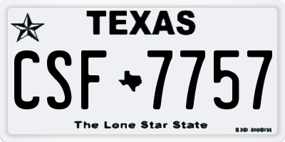 TX license plate CSF7757