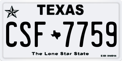 TX license plate CSF7759