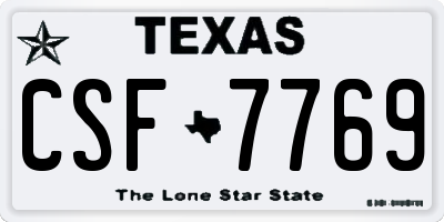 TX license plate CSF7769