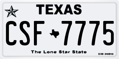 TX license plate CSF7775