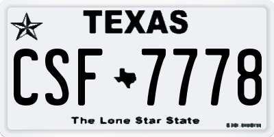 TX license plate CSF7778