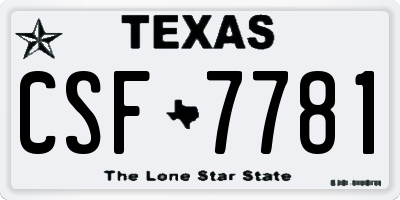 TX license plate CSF7781