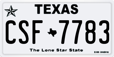 TX license plate CSF7783
