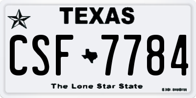 TX license plate CSF7784