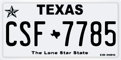 TX license plate CSF7785