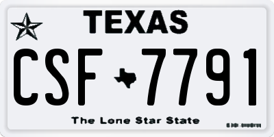 TX license plate CSF7791