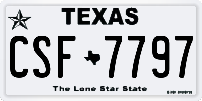 TX license plate CSF7797