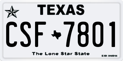 TX license plate CSF7801