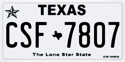 TX license plate CSF7807