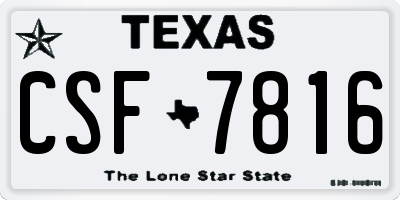 TX license plate CSF7816