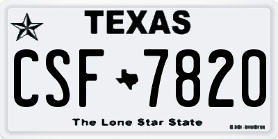 TX license plate CSF7820