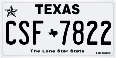 TX license plate CSF7822