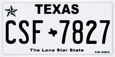 TX license plate CSF7827