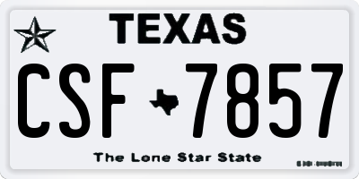 TX license plate CSF7857