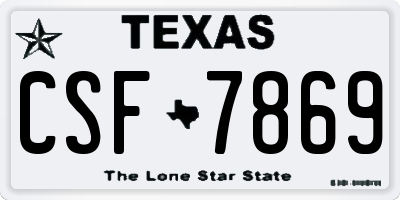 TX license plate CSF7869