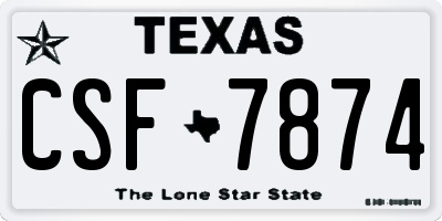 TX license plate CSF7874
