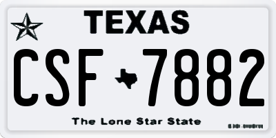 TX license plate CSF7882